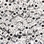 Conta Infantil Dado Mix 6mm Acrílico - 20 Gramas