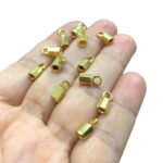 Terminal Colagem Sextavado 10mm Dourado - Par - Imagem 3
