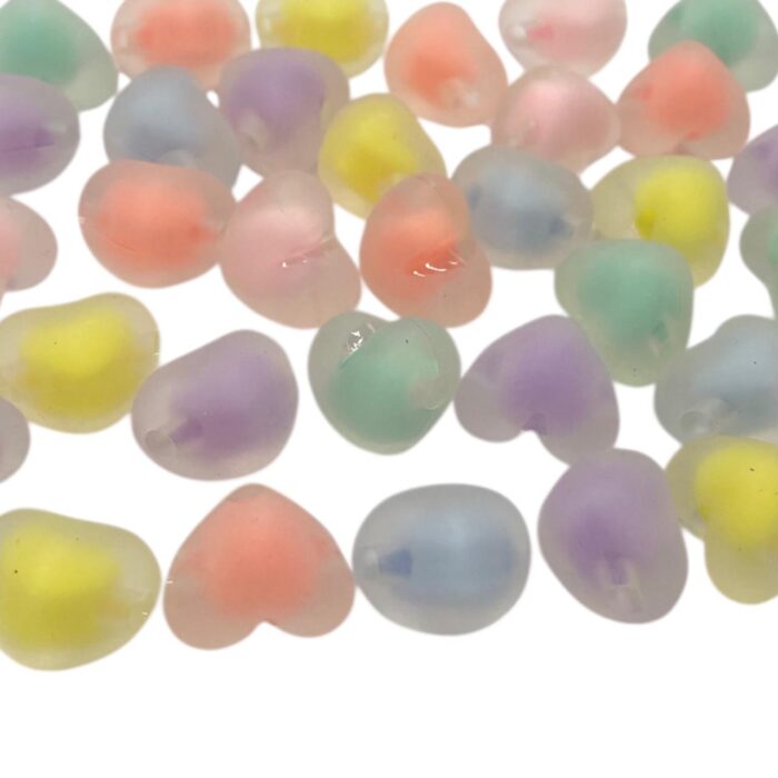 Conta Infantil Coração 13mm Acrilico Fosco - 20 Gramas - Imagem 1