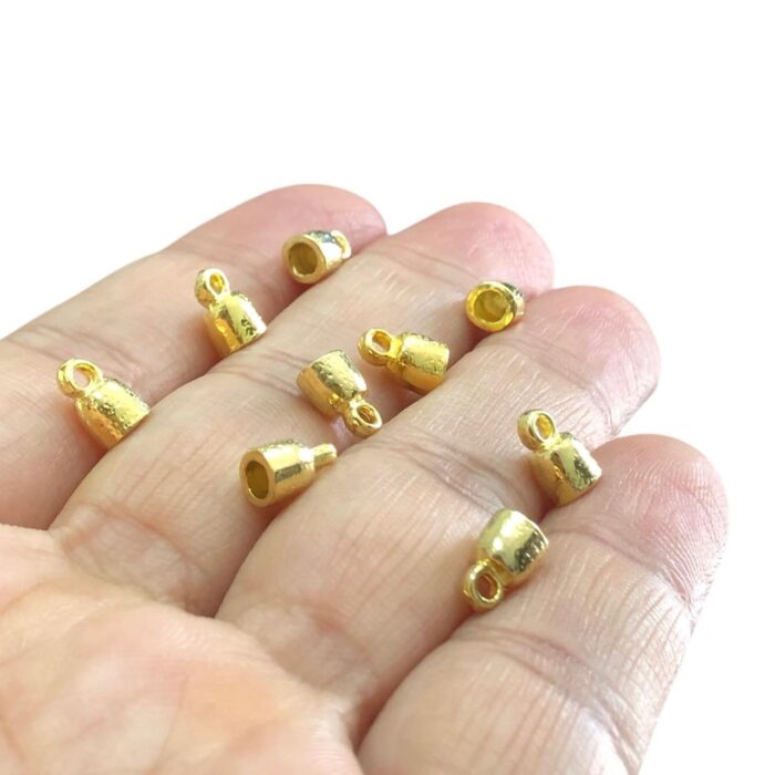 Terminal Trabalhado 8mm Dourado Exclusivo - 1 Und - Imagem 3