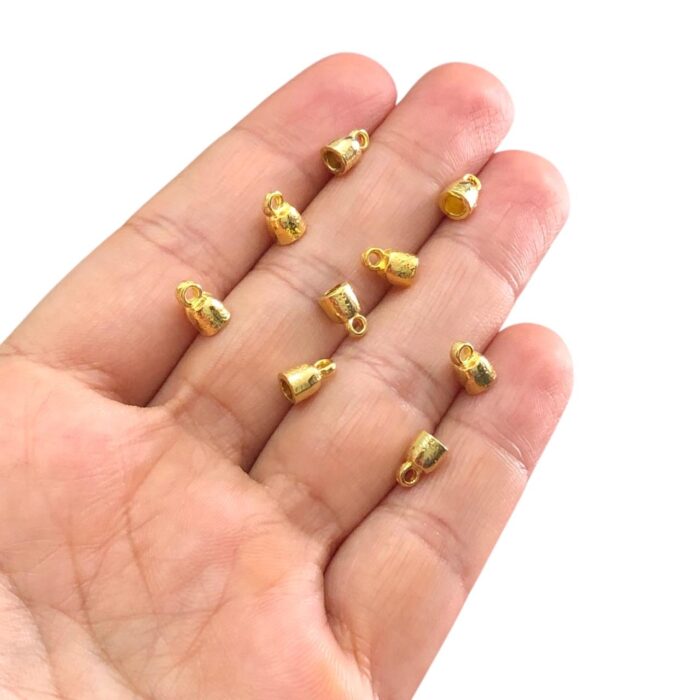 Terminal Trabalhado 8mm Dourado Exclusivo - 1 Und - Imagem 2