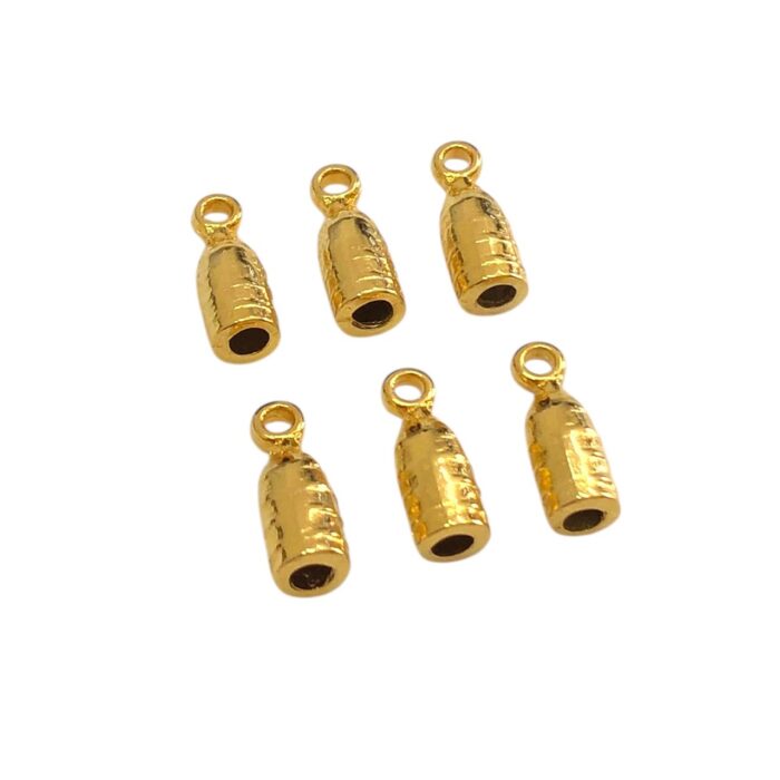 Terminal Colagem Trabalhado 13mm Dourado - 1 Und - Imagem 1