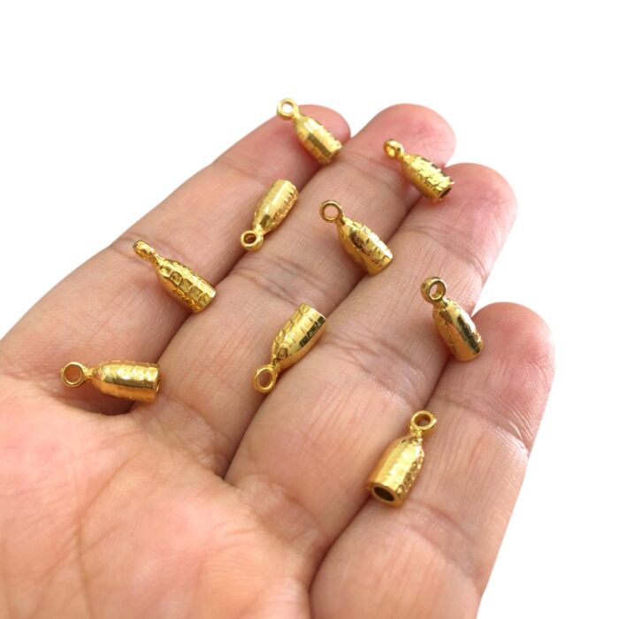 Terminal Colagem Trabalhado 13mm Dourado - 1 Und - Imagem 3