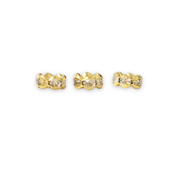Rondela C/ Strass 6mm Abs Dourado Exclusivo - 10 Unds - Imagem 1