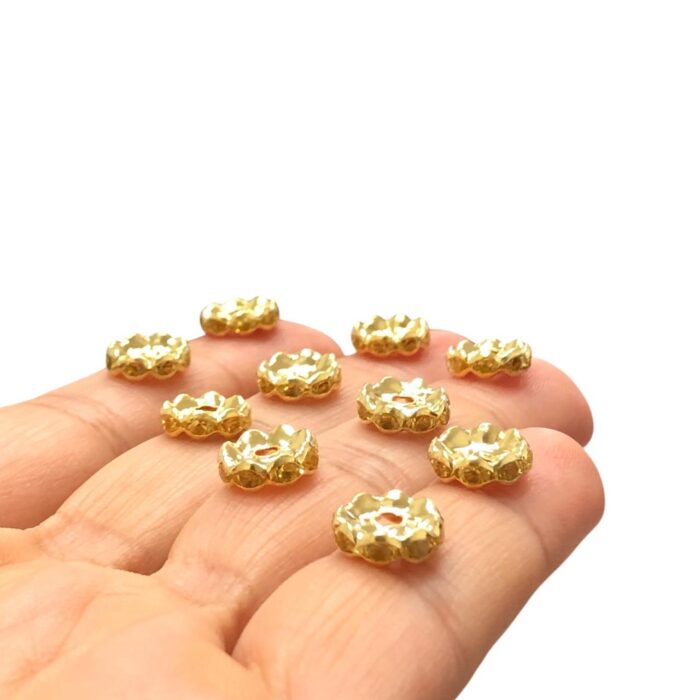 Rondela C/ Strass 10mm Dourado Exclusivo - C/ 10 Unds - Imagem 3