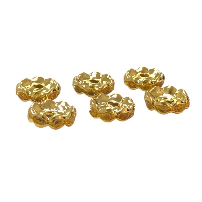 Rondela C/ Strass 10mm Dourado Exclusivo - C/ 10 Unds - Imagem 1