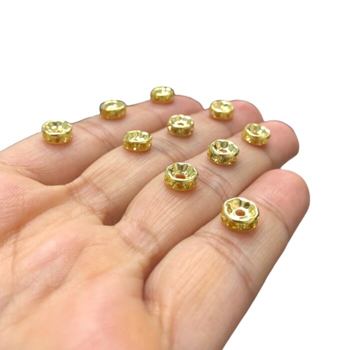Rondela C/ Strass 8mm Dourado Exclusivo – C/ 10 Unds - Imagem 3