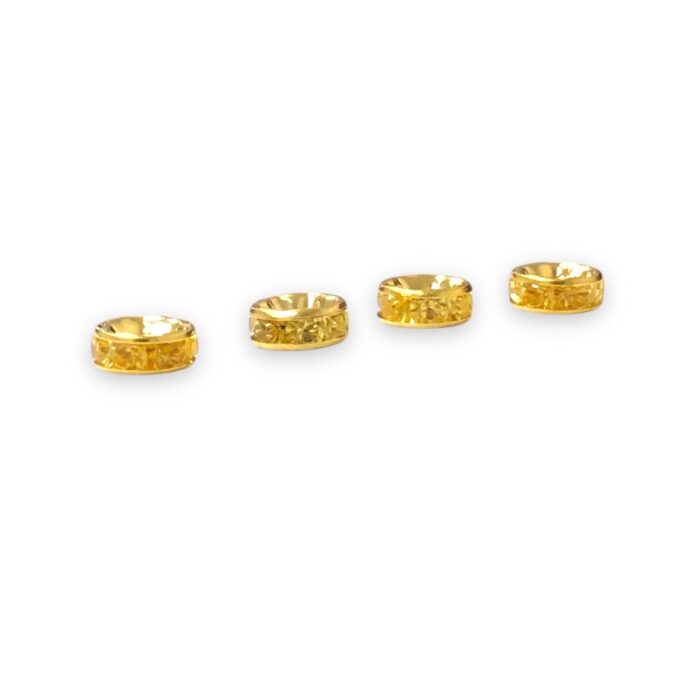 Rondela C/ Strass 8mm Dourado Exclusivo – C/ 10 Unds - Imagem 1