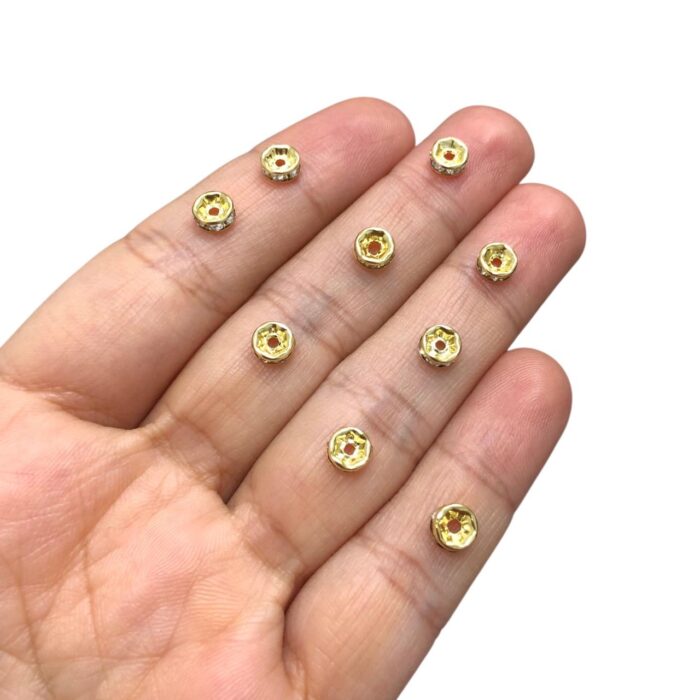 Rondela C/Strass 6mm Dourado Exclusivo - 1 Und - Imagem 2