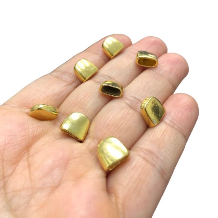 Ponteira Achatada Lisa 10mm Dourado - 1 Und - Imagem 3