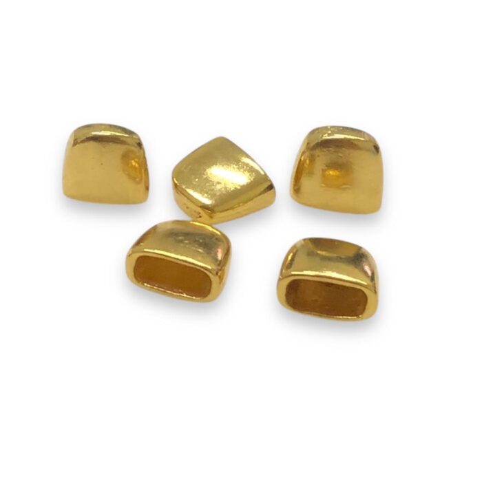 Ponteira Achatada Lisa 10mm Dourado - 1 Und - Imagem 1