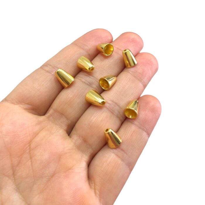 Ponteira Lisa C/ Furo 10mm Dourado - C/ 2 Unds - Imagem 2