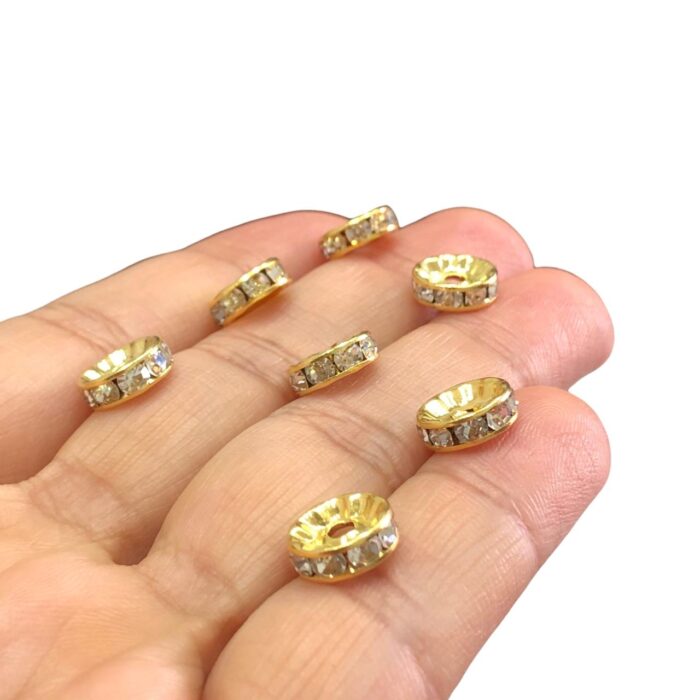Rondela C/Strass 10mm Dourado - 1 Und - Imagem 3