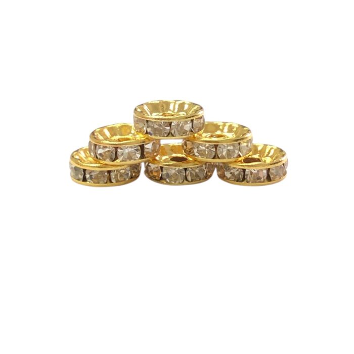 Rondela C/Strass 10mm Dourado - 1 Und - Imagem 1