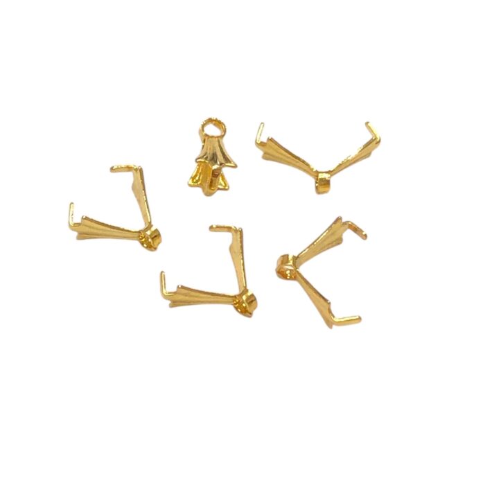Terminal Jacaré 10mm Dourado Exclusivo - C/ 5 Unds - Imagem 1