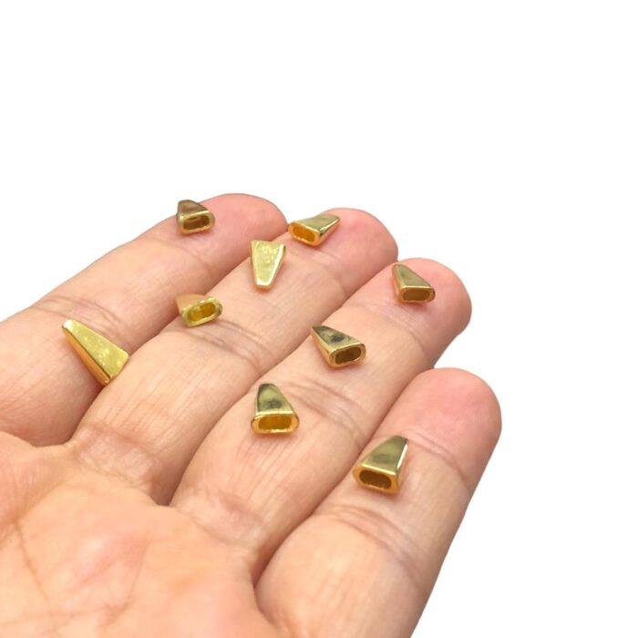 Ponteira Achatada 10mm Dourado - C/ 2 Unds - Imagem 3