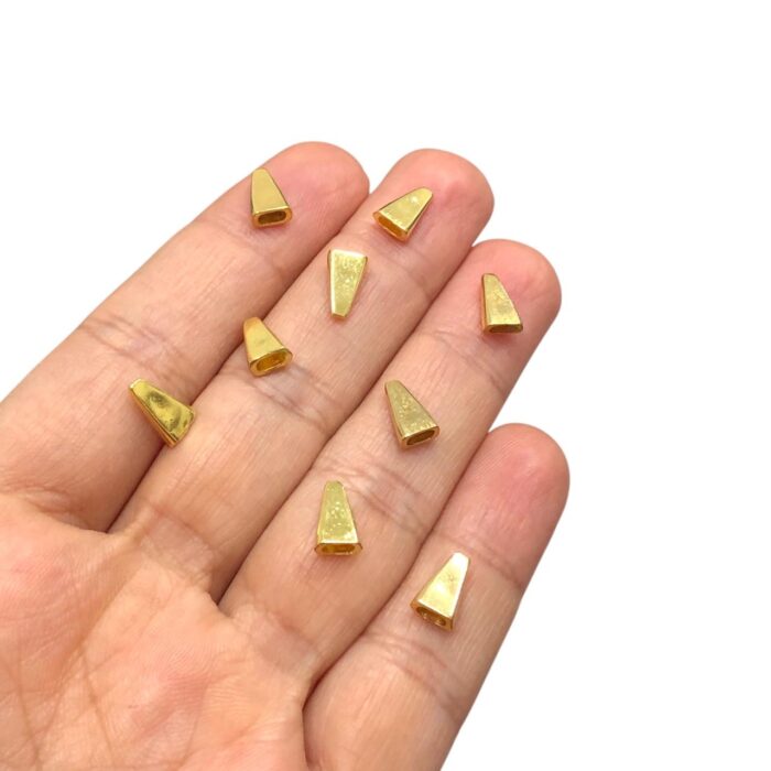 Ponteira Achatada 10mm Dourado - C/ 2 Unds - Imagem 2