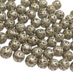 Conta Bola Vazada 6mm Níquel - 1 Und