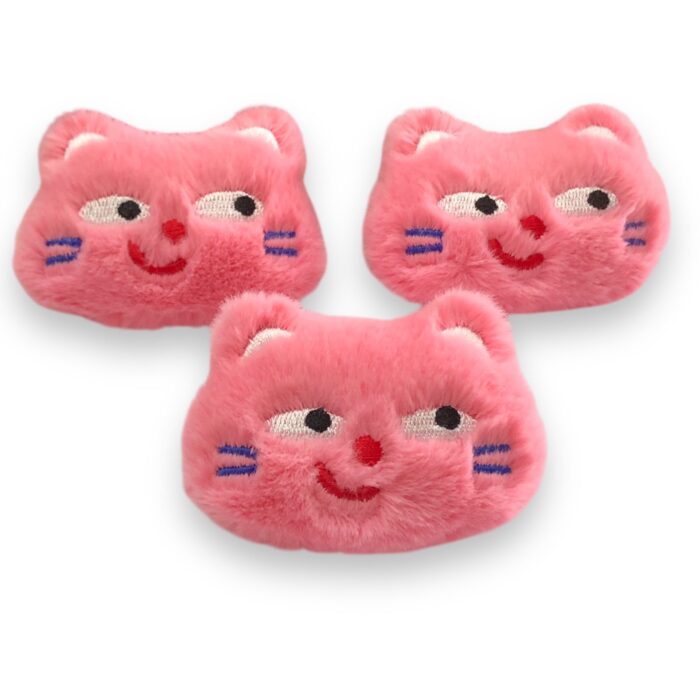 Aplique Cabeça Gato 7cm Pelúcia - 1 Und - Imagem 1