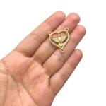 Entremeio Coração C/ Espírito Santo 28mm Dourado - 1 Und - Imagem 2