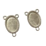 Entremeio Oval P/ Chaton 15x20 Níquel - 1 Und