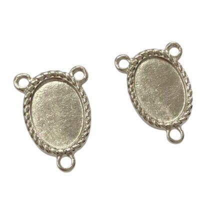 Entremeio Oval P/ Chaton 15x20 Níquel - 1 Und