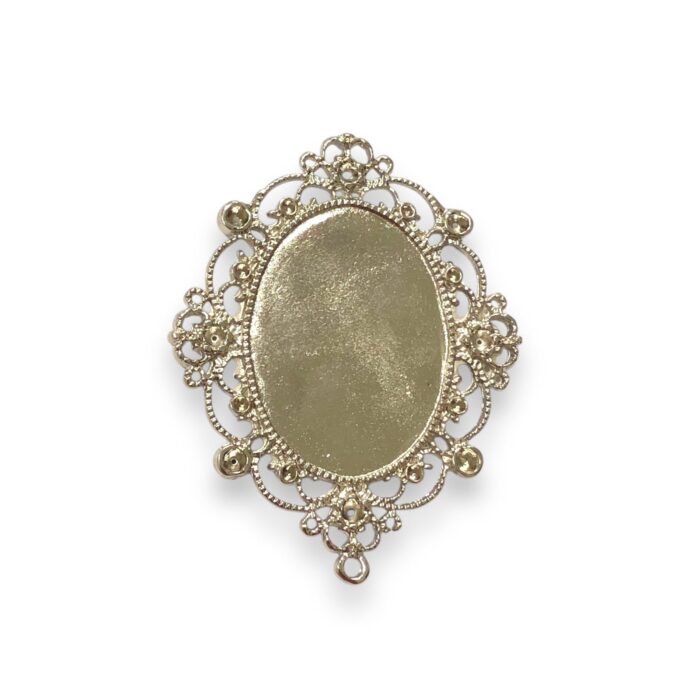 Entremeio Oval P/ Chaton 48x61mm Níquel - 1 Und - Imagem 1