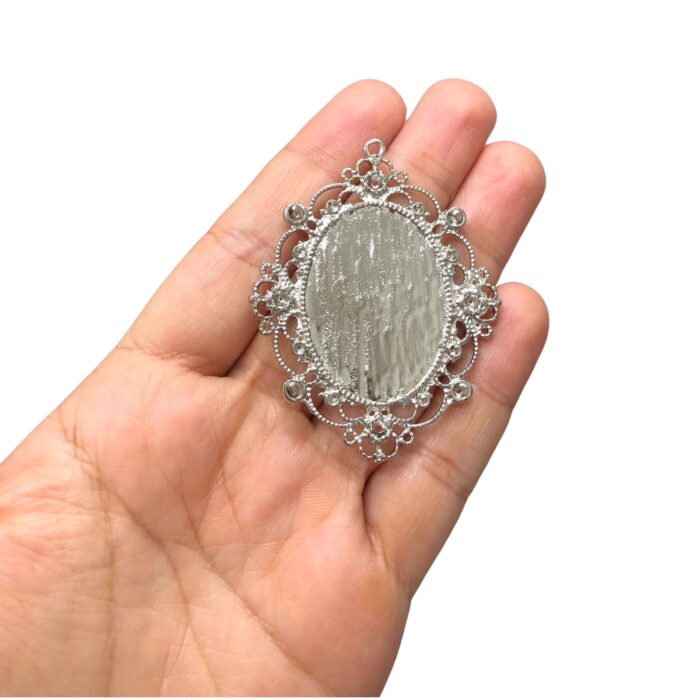 Entremeio Oval P/ Chaton 48x61mm Níquel - 1 Und - Imagem 2