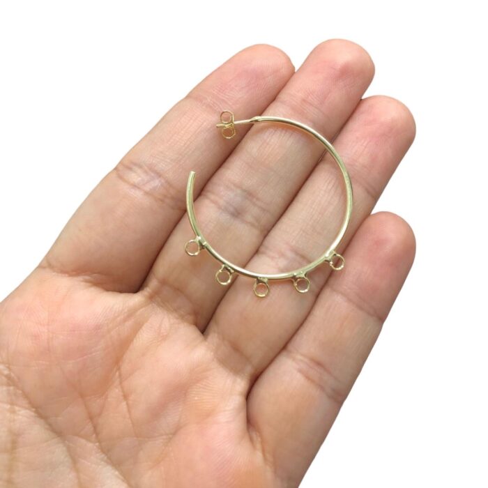 Base Brinco C/ 5 Saídas 35mm Dourado Exclusivo - 1 Par - Imagem 3