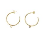 Base Brinco C/1 Saída 25mm Dourado Exclusivo – 1 Par