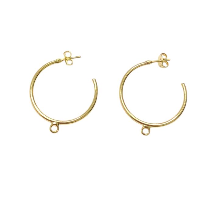 Base Brinco C/1 Saída 25mm Dourado Exclusivo – 1 Par - Imagem 1
