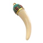 Pingente Chifre 8cm C/ Resina Dourado - 1 Und - Imagem 3