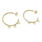 Base Brinco C/ 3 Saídas 25mm Dourado Exclusivo – 1 Par - Imagem 4