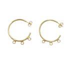 Base Brinco C/ 3 Saídas 25mm Dourado Exclusivo – 1 Par