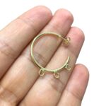 Base Brinco C/ 3 Saídas 25mm Dourado Exclusivo – 1 Par - Imagem 3
