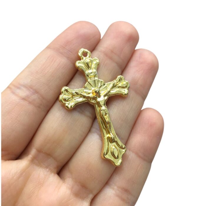Pingente Cruz 40mm Dourado - 1 Und - Imagem 3