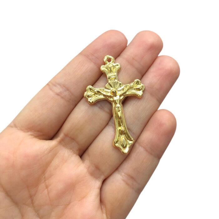 Pingente Cruz 40mm Dourado - 1 Und - Imagem 2