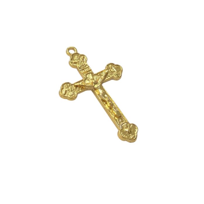 Pingente Cruz 46mm Trabalhada Dourado – 1 Und - Imagem 4