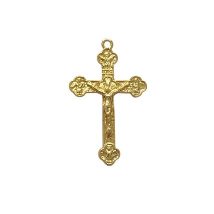 Pingente Cruz 46mm Trabalhada Dourado – 1 Und