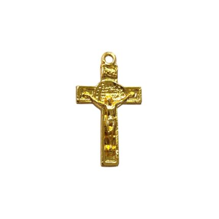 Pingente Cruz 32mm Trabalhada Dourado – Und