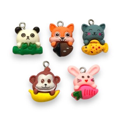 Pingente Infantil Safari Resina Diversos - 1 Und