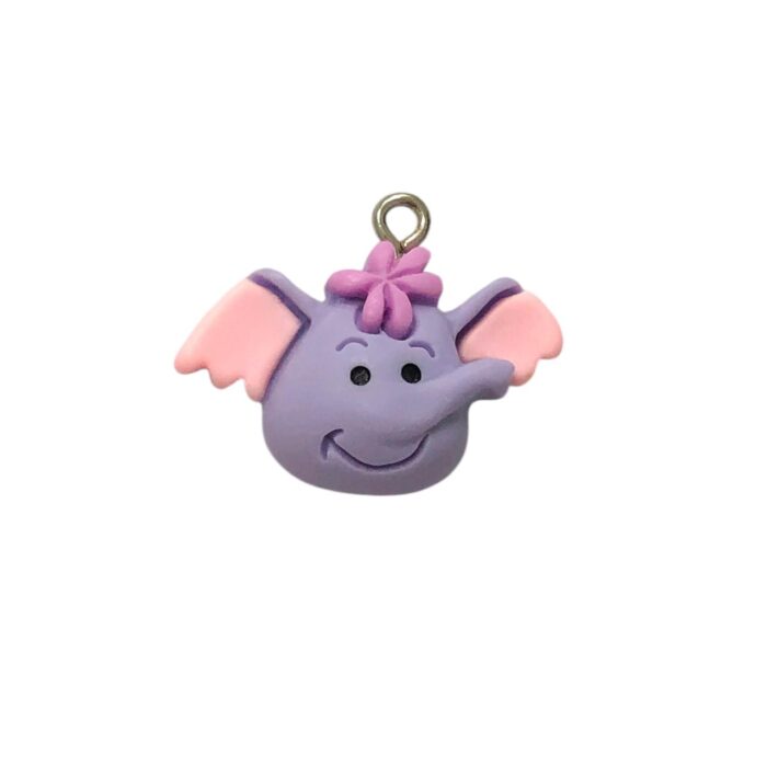 Pingente Infantil Elefante 21mm Resina - 1 Und - Imagem 1