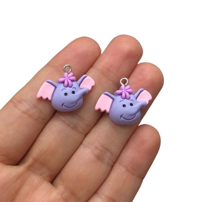 Pingente Infantil Elefante 21mm Resina - 1 Und - Imagem 3