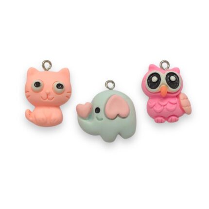 Pingente Infantil Bichos Diversos Resina - 1 Und