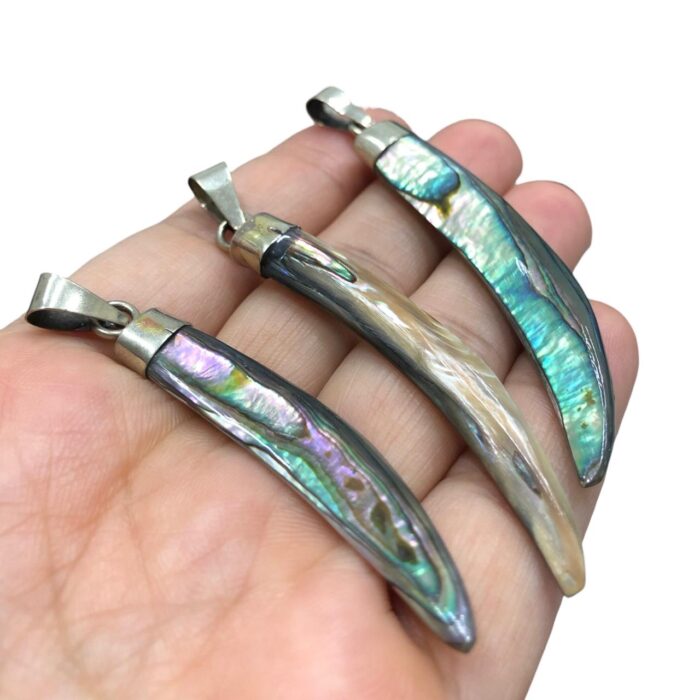 Pingente Chifre Abalone 60mm Madrepérola - 1 Und - Imagem 3