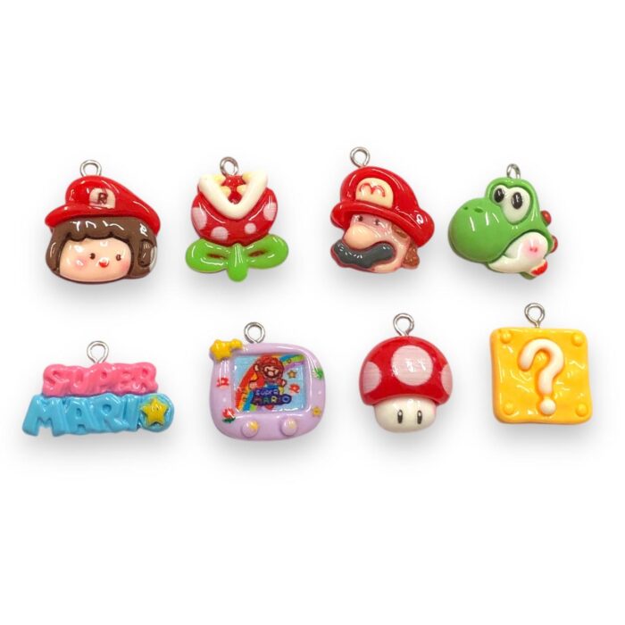 Pingente Infantil Jogos Mario Resina - 1 Und - Imagem 1