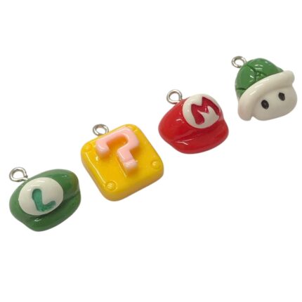 Pingente Infantil Jogos Mario Diversos Resina - 1 Und