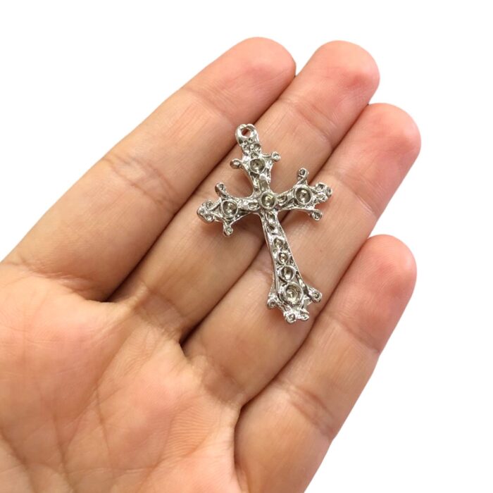Pingente Cruz P/Strass 41mm Níquel - 1 Und - Imagem 2