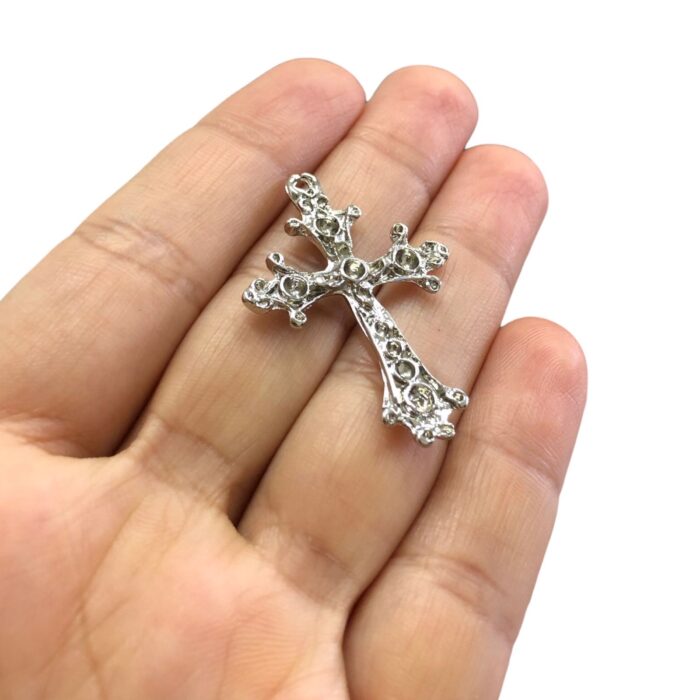 Pingente Cruz P/Strass 41mm Níquel - 1 Und - Imagem 3