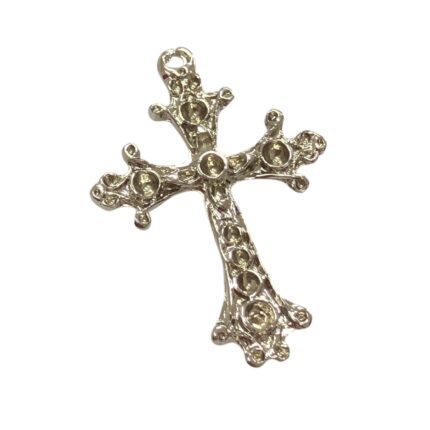 Pingente Cruz P/Strass 41mm Níquel - 1 Und